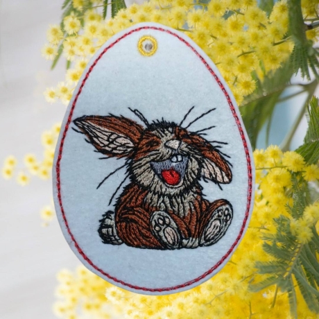 lachender Hase | Anhänger | 6.25 x 8.47 cm | VS | ITH