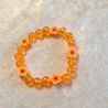 Kinder-Armband Schmuck elastisch Perlen gefädelt Orange mit Blume