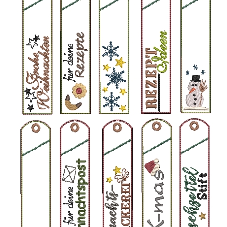 Stickdatei XL SET Weihnachten Advent Plätzchen Stifteetui schmal
