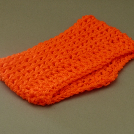 Stirnband in orange, von Hand gehäkelt, Kopfbedeckung, Häkeln