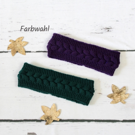 Gestricktes Stirnband mit Zopfmuster ~ Herbst | Winter