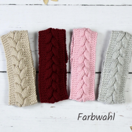 Gestricktes Stirnband mit Zopfmuster ~ Herbst | Winter