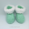 Babyschuhe, pastellgrün und weiß, 9 cm Fußsohlenlänge