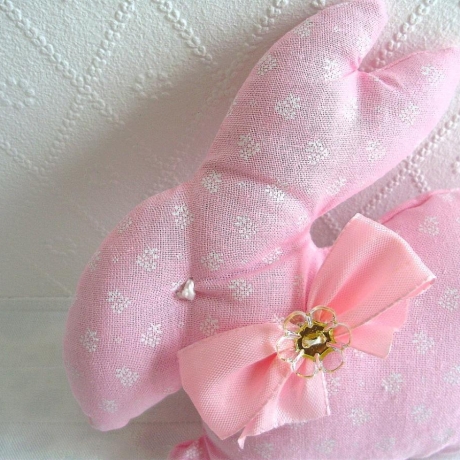 Stoffhase♥ROSI♥Osterhase♥rosa mit Blümchen♥von Hobbyhaus