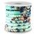 20cm Stoffband rund Ø5,5mm blaurote Blumen auf mint