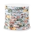 20cm Stoffband rund Ø6x4mm Herbstblumen hellblau