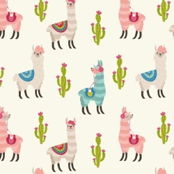 50cm Dekostoff 100% Baumwolle Lama Alpaka Bunt Kaktus Nähen Kind 50cm Dekostoff 100% Baumwolle Lama Alpaka Bunt Kaktus Nähen Kind