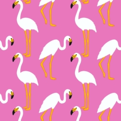 50cm Dekostoff 100% Baumwolle pink rosa mit Flamingos Kinderstoff