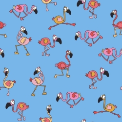 50cm Dekostoff 100% Baumwolle lustige Flamingos Kinderstoff Nähen