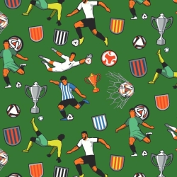 50cm Dekostoff 100% Baumwolle Fussball Fussballer Soccer Pokal