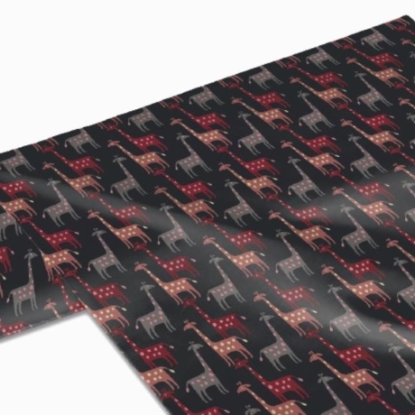 50cm Dekostoff 100% Baumwolle Giraffen Afrika Tiere auf schwarz