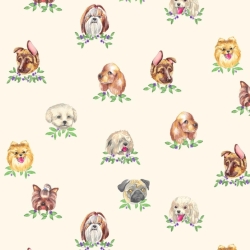 50cm Dekostoff 100% Baumwolle Hunde Welpen Puppies Kinderstoff