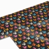 50cm Dekostoff 100% Baumwollstoff Hund Mops schwarz Mopshund 