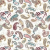 50cm Dekostoff 100% Baumwolle buntes Paisley auf beige