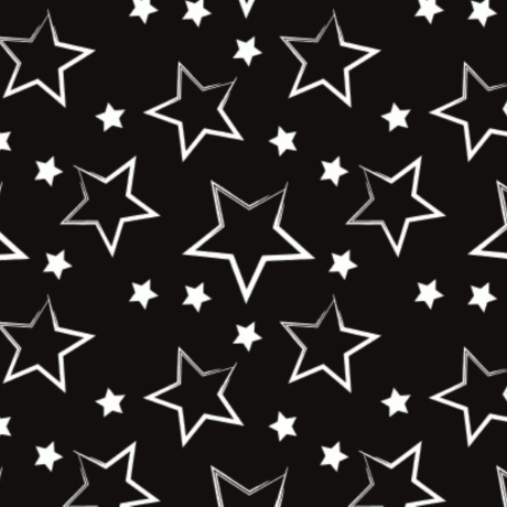 50cm Dekostoff 100% Baumwolle Baumwollstoff Sterne schwarz Stars