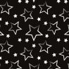 50cm Dekostoff 100% Baumwolle Baumwollstoff Sterne schwarz Stars