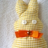 Osterhase♥in Gelb-beige-Caro♥handgemacht♥von Hobbyhaus