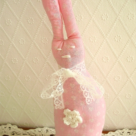 Osterhase♥ROMY-LANGOHR♥Stoffhase in rosa♥von Hobbyhaus