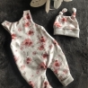 Babystrampler mit Mütze Jersey handmade Rosen Geschenk Geburt