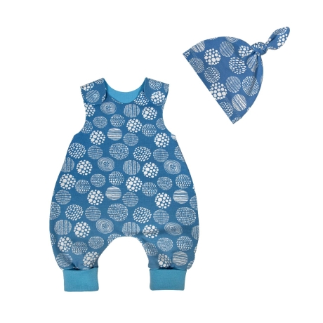 2-tlg Strampler-Mütze Set Erstlingsoutfit Kritzel Kreise 
