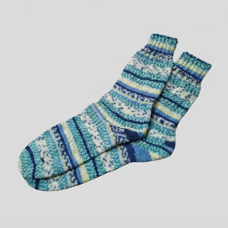 Stricksocken Gr. 43 handgestrickt Wollsocken Schurwolle/Polyamid