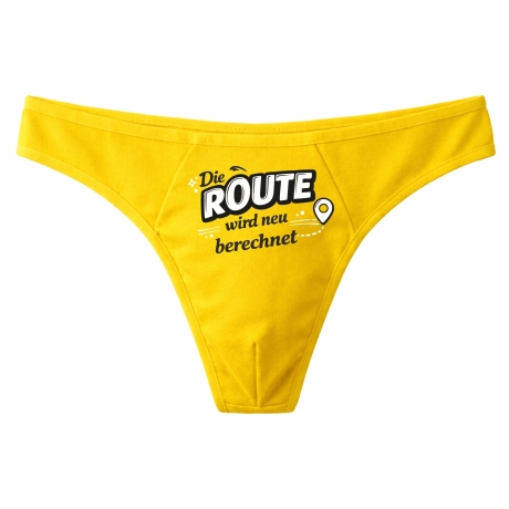 Herren String Tanga mit DIE ROUTE WIRD NEU BERECHNET