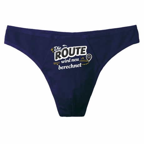 Herren String Tanga mit DIE ROUTE WIRD NEU BERECHNET