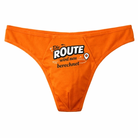 Herren String Tanga mit DIE ROUTE WIRD NEU BERECHNET
