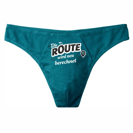 Herren String Tanga mit DIE ROUTE WIRD NEU BERECHNET