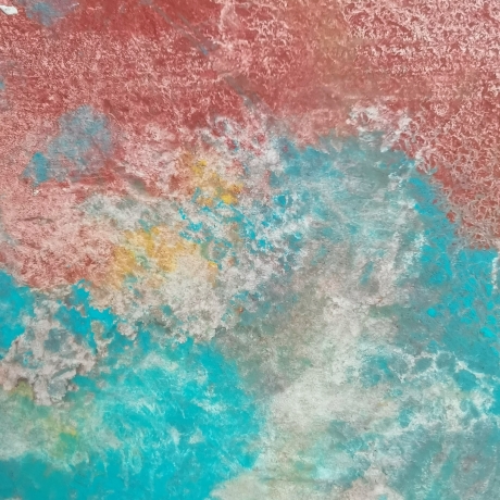 Sunset Symphony - Bierlasur auf Aquarellpapier, 21 x 29,7 cm