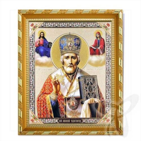 Ikone Heiliger Nikolaus, 21x18x1,7 cm, Holzrahmen