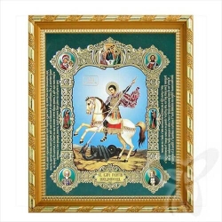 Ikone St. Georg, 21x18x1,7 cm, Holzrahmen