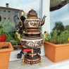 Handbemalter türkischer elektrischer Samovar, neu, rund