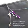 Taschenanhänger Wunschname Taschenbaumler Ranzenbaumler Lila