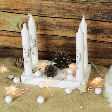 Adventskranz aus Gießpulver | Tablett für Kerzen & Deko