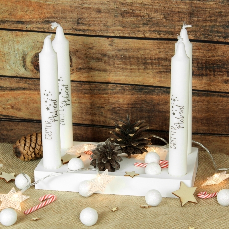 Adventskranz aus Gießpulver | Tablett für Kerzen & Deko