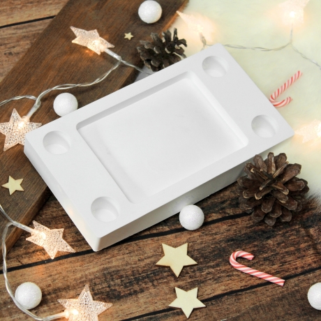 Adventskranz aus Gießpulver | Tablett für Kerzen & Deko