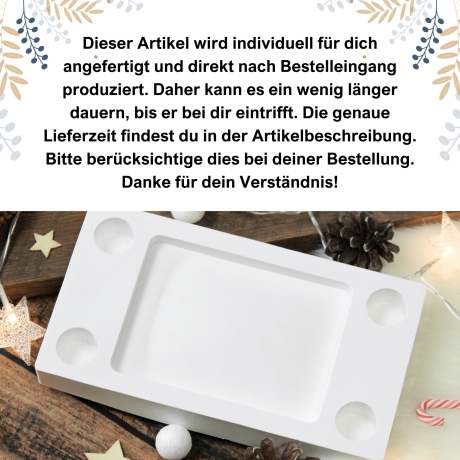 Adventskranz aus Gießpulver | Tablett für Kerzen & Deko