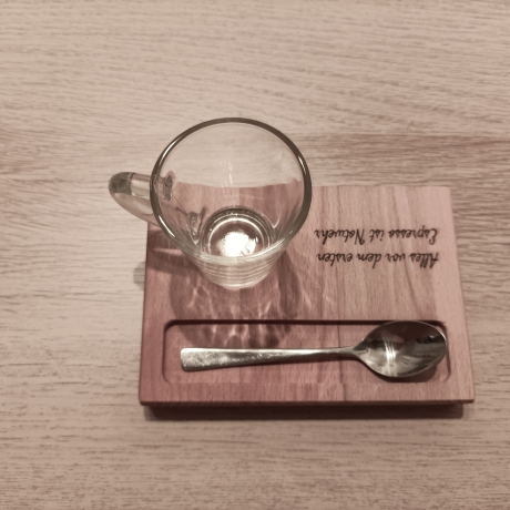 Tablett, Untersetzer, Mug Rug Espresso aus Holz, naturfarben