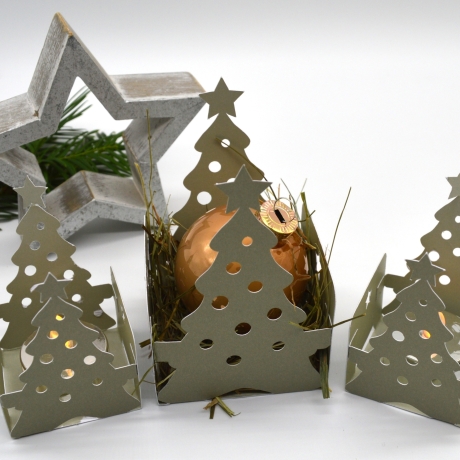 Plotterdatei Weihnachtsbaum Körbchen Teelicht Lichterhaus
