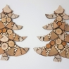 Holzscheiben Astscheiben Holzbild Bild Deko Tanne Baum 2er-Set