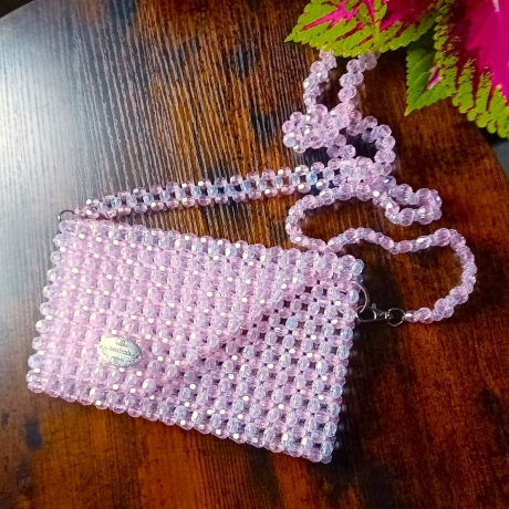 Perlen-Handtasche Abendtasche Theatertasche Damenhandtasche Rosa