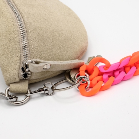 Schlüsselanhänger mit Karabiner Neon Orange/Pink