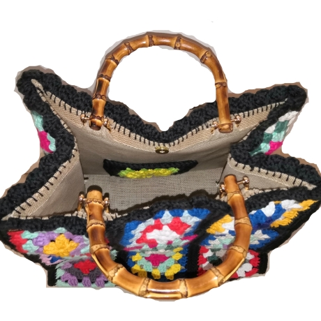 Tasche, Granny-Square-Tasche gehäkelt,Granny-Square-Bag