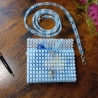 Perlen-Handtasche Abendtasche Theatertasche Damenhandtasche blau