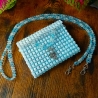 Perlen-Handtasche Abendtasche Theatertasche Damenhandtasche blau
