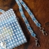Perlen-Handtasche Abendtasche Theatertasche Damenhandtasche blau