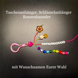 Taschenanhänger Wunschname Schlüsselanhänger Ranzenbaumler Name