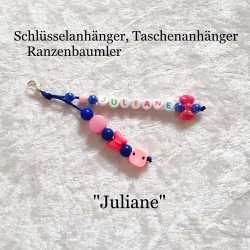 Taschenanhänger Juliane Wunschname Taschenbaumler Ranzenbaumler