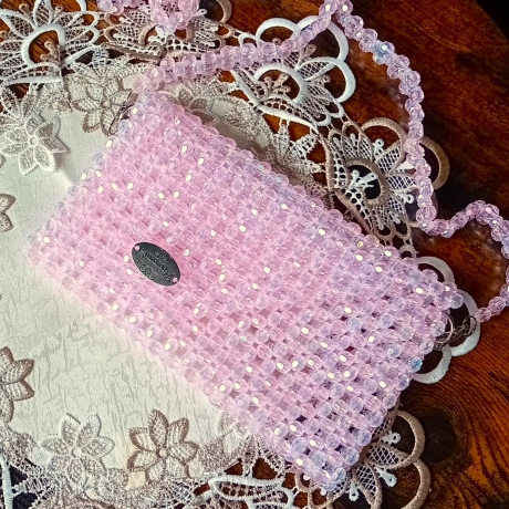Perlen-Handtasche Abendtasche Theatertasche Damenhandtasche Rosa